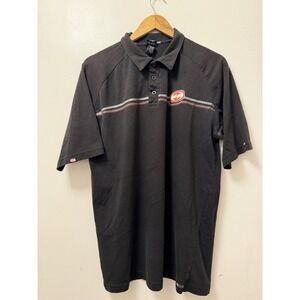 Vintage Split Skateboarding Black Polo Shirt Men's XL Y2K Grunge Distressed